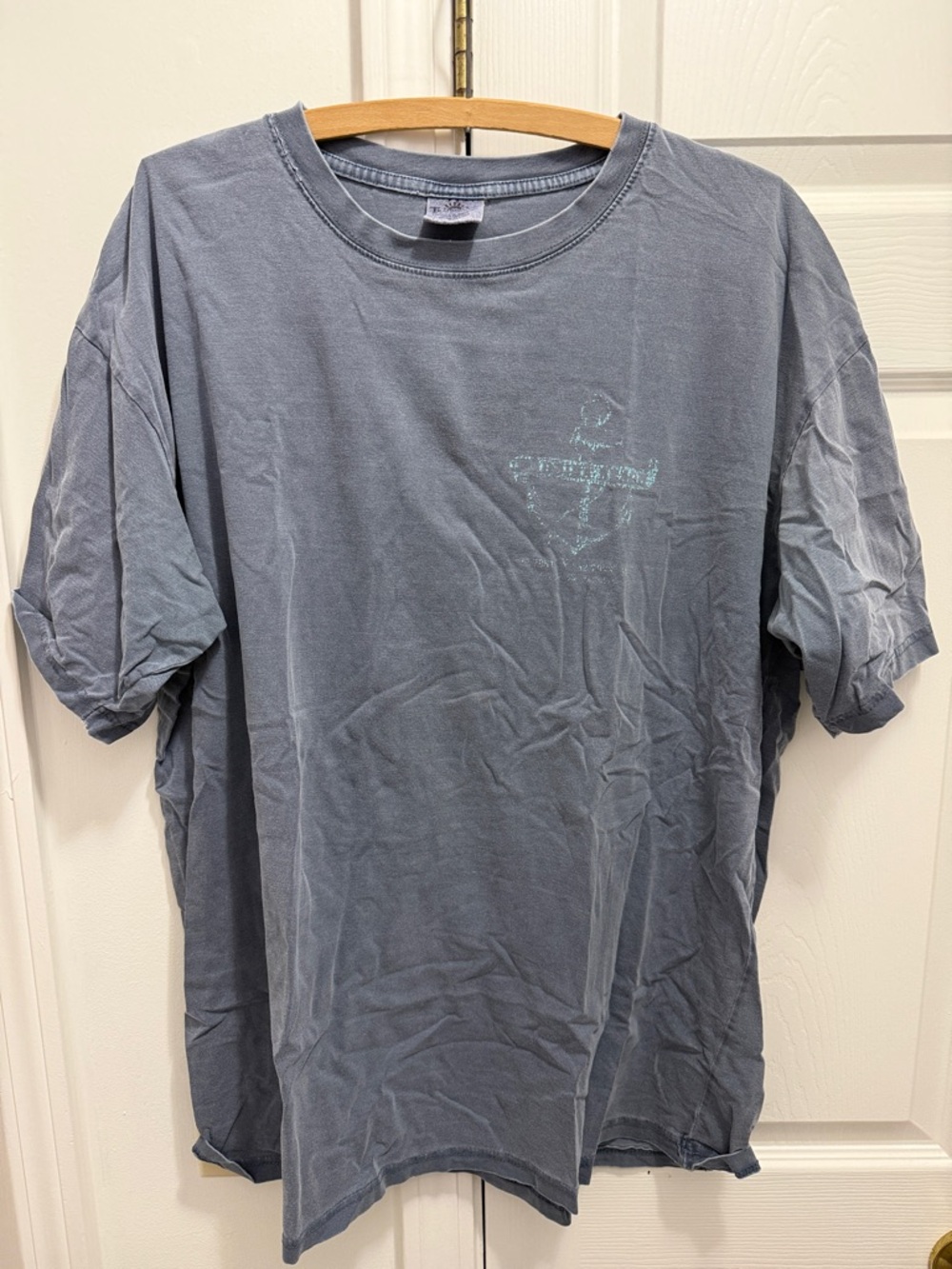 Blue Gray Short-Sleeve Madeira Beach XXL Crewneck Distressed T-Shirt